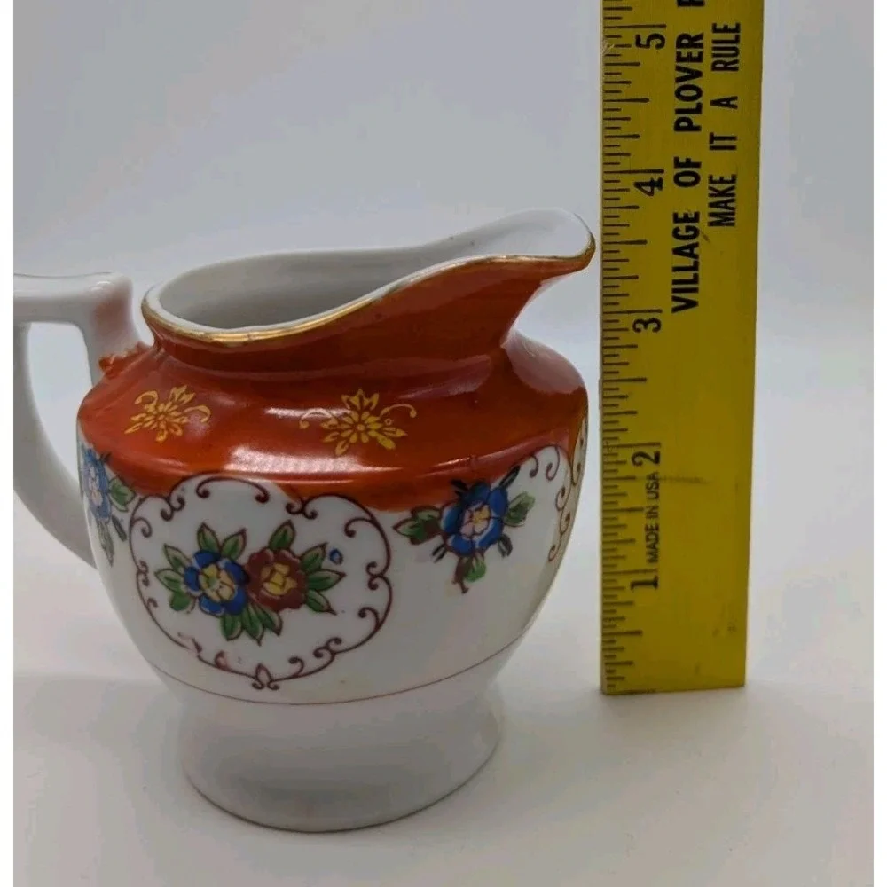Vintage Noritake Morimura Cream Pitcher & Sugar Bowl Set Hand Painted Floral